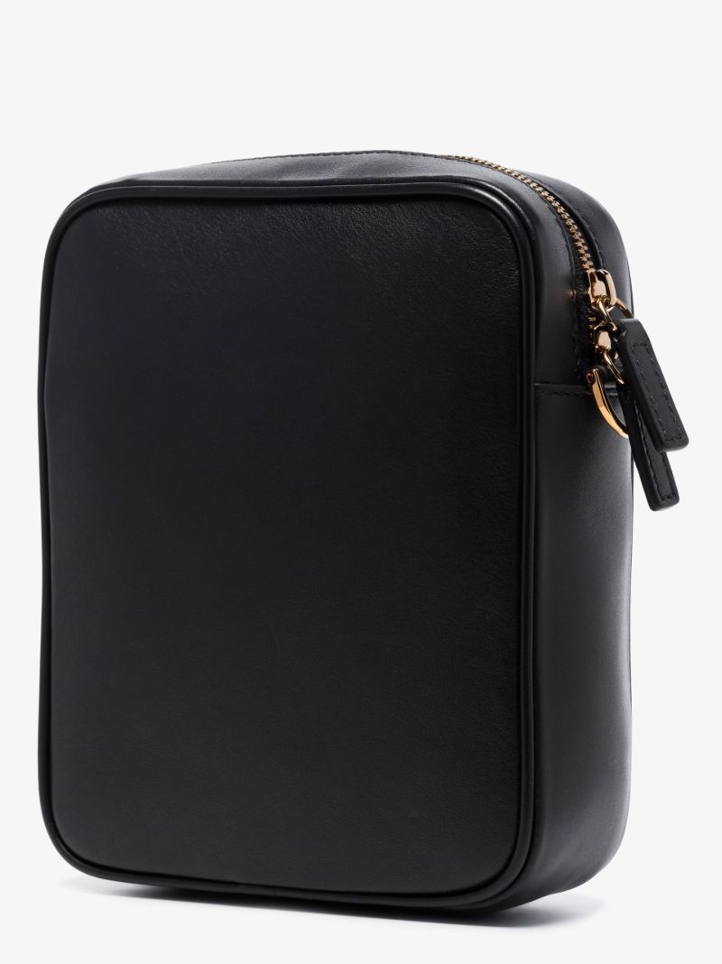 Black La Medusa Leather Cross Body Bag