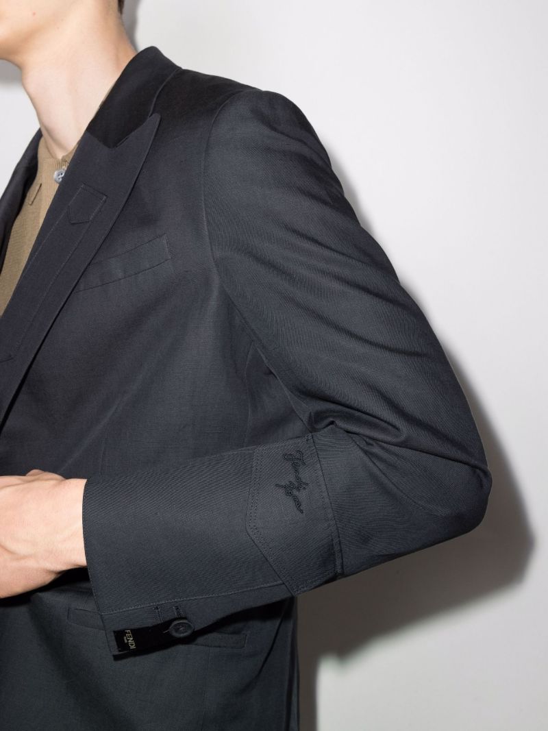 Logo Embroidered Single-breastedÃ_x0082_Â blazer