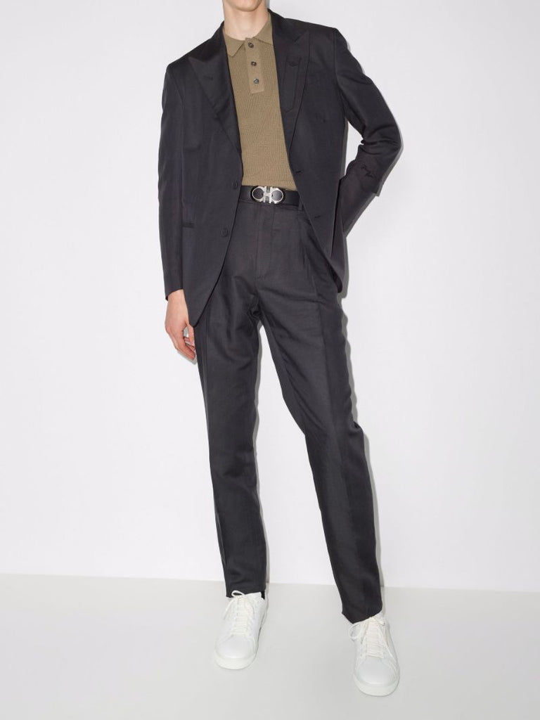 Logo Embroidered Single-breastedÃ_x0082_Â blazer
