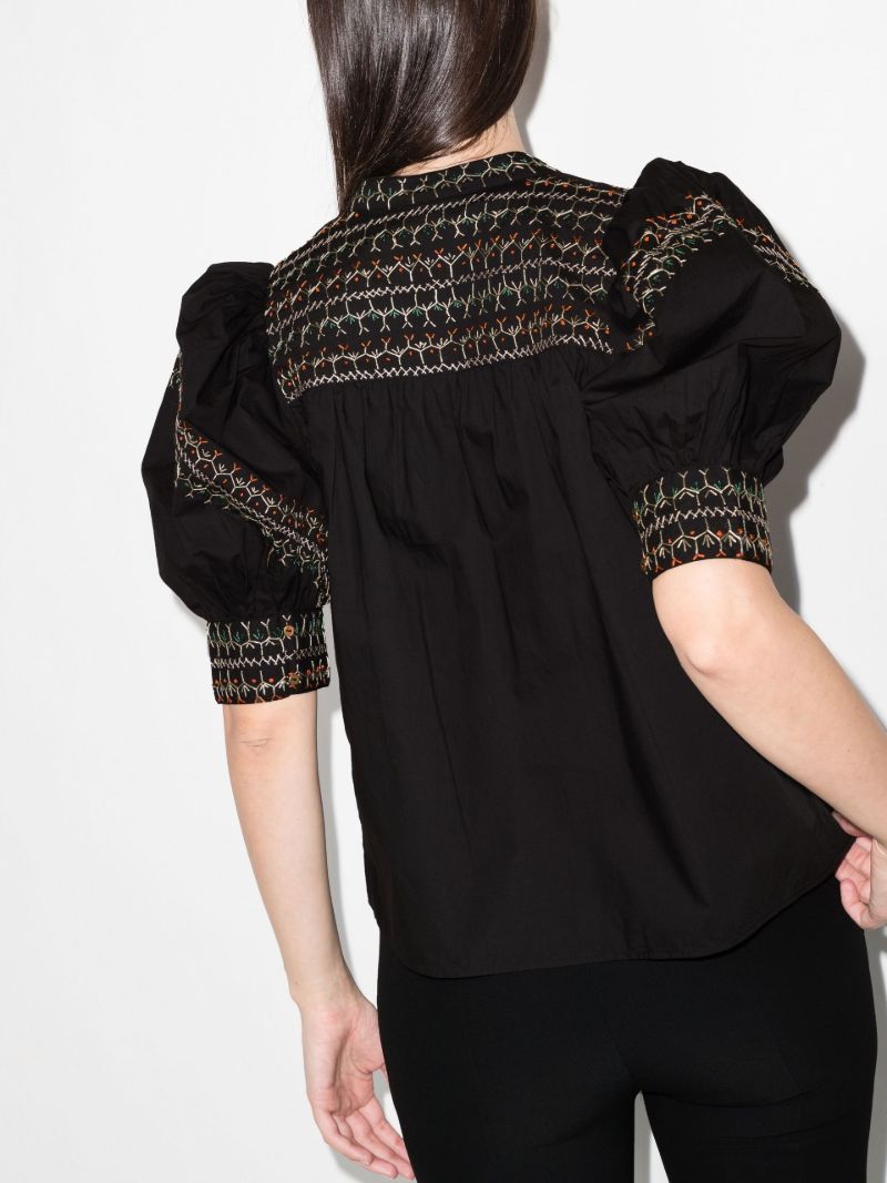 Noam Ruffle Embroidered Blouse