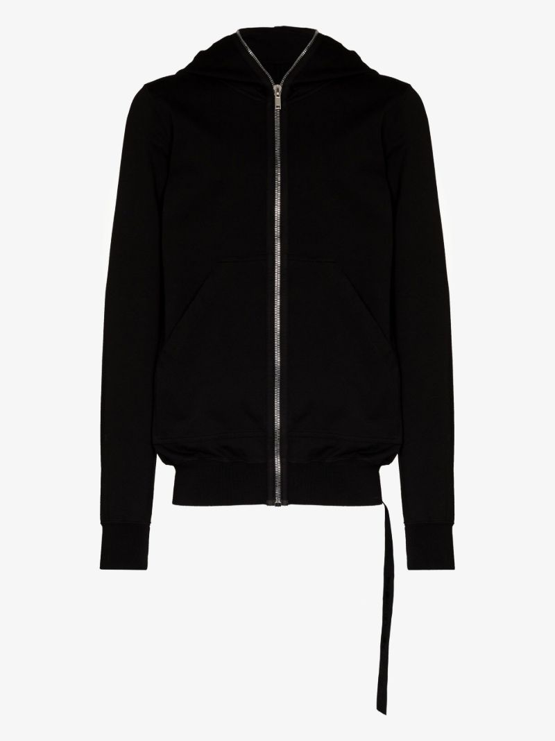 Black Zip-up Cotton Hoodie