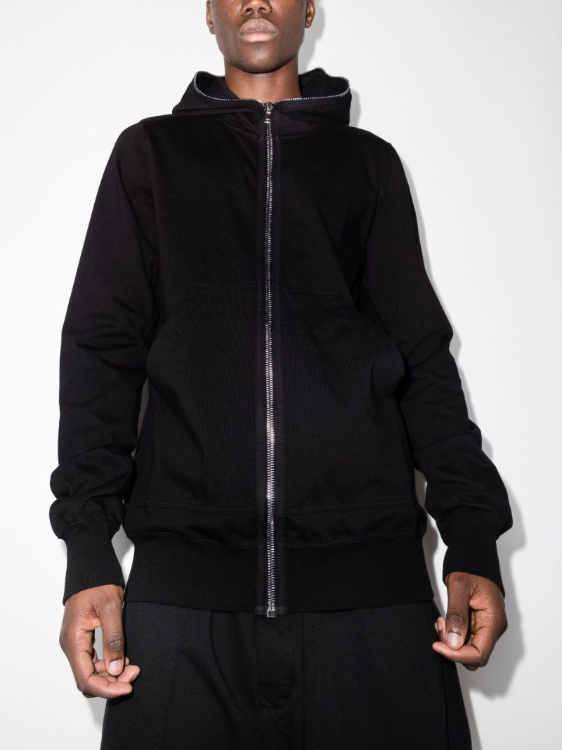 Black Zip-up Cotton Hoodie