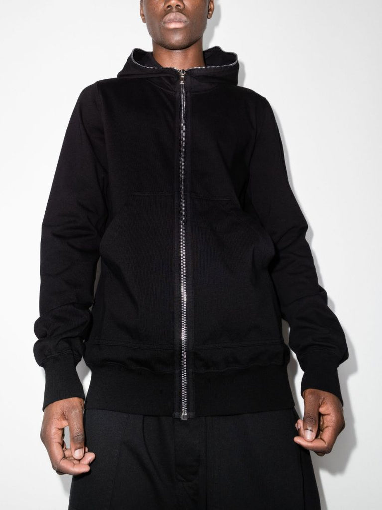 Black Zip-up Cotton Hoodie