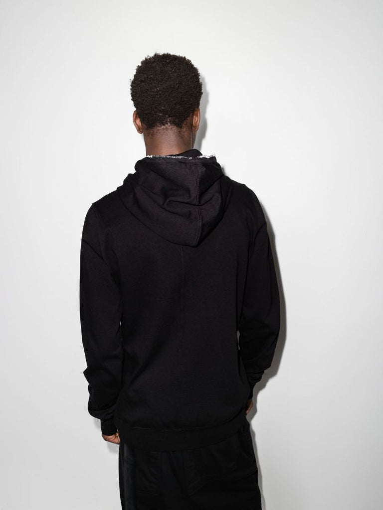 Black Zip-up Cotton Hoodie