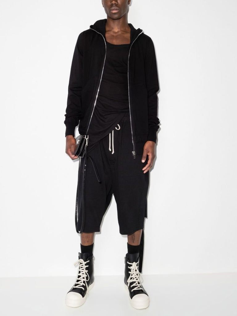 Black Zip-up Cotton Hoodie