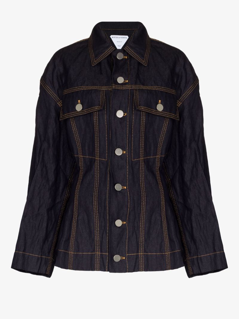 Blue Scrunched Denim Jacket