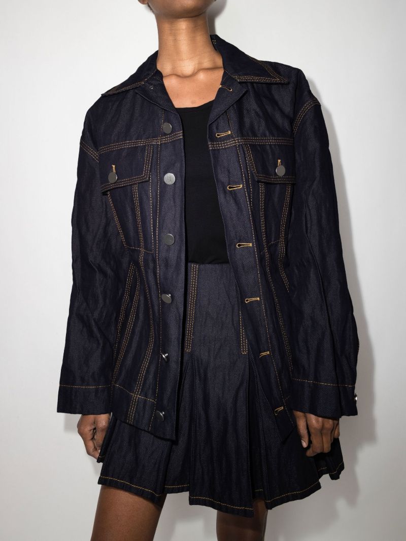 Blue Scrunched Denim Jacket