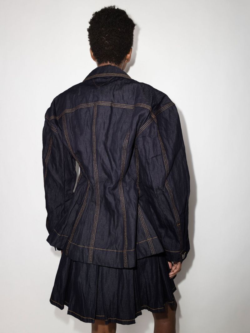 Blue Scrunched Denim Jacket