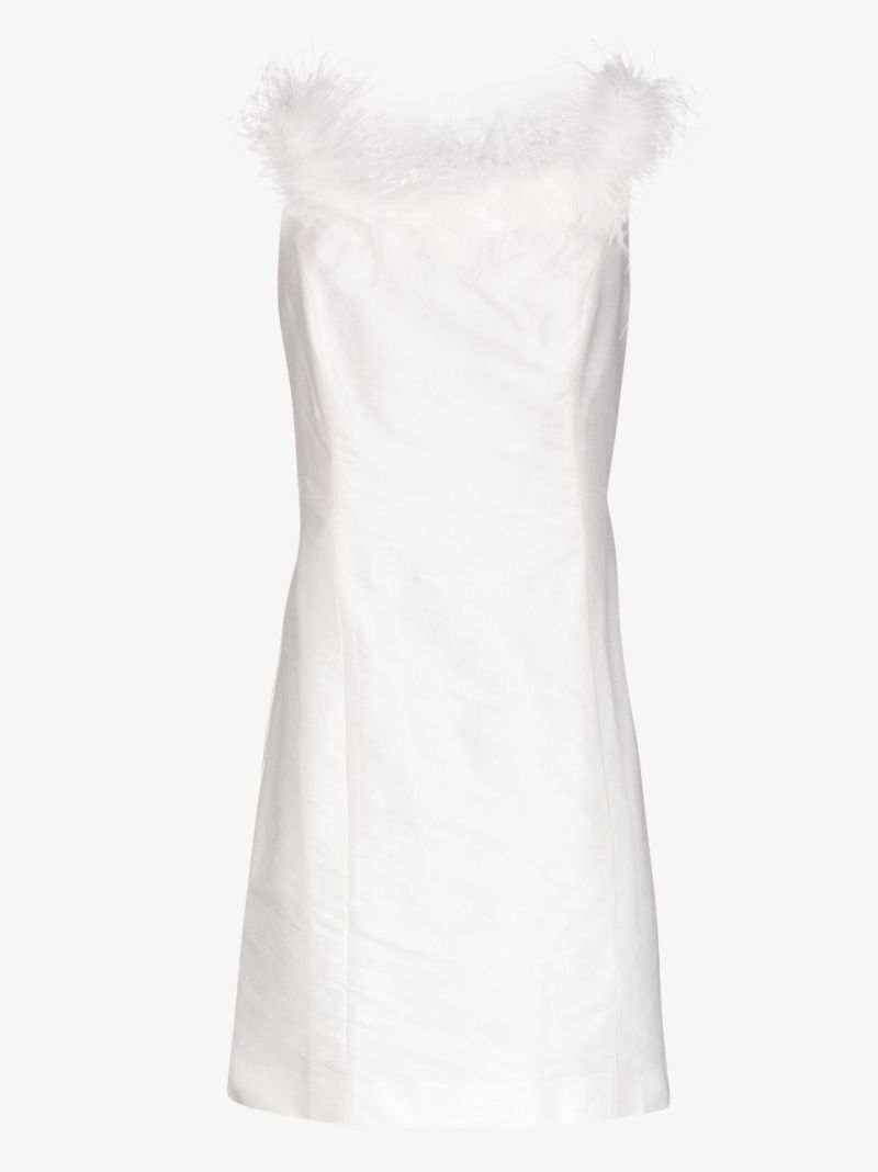 Lena Feather Trim Mini Dress