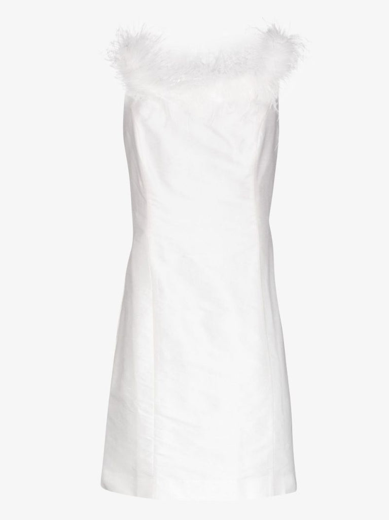 Lena Feather Trim Mini Dress