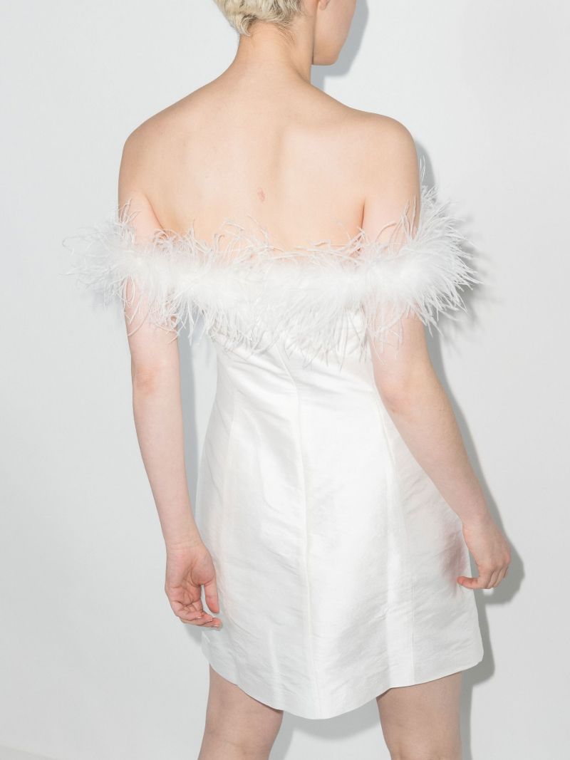 Lena Feather Trim Mini Dress