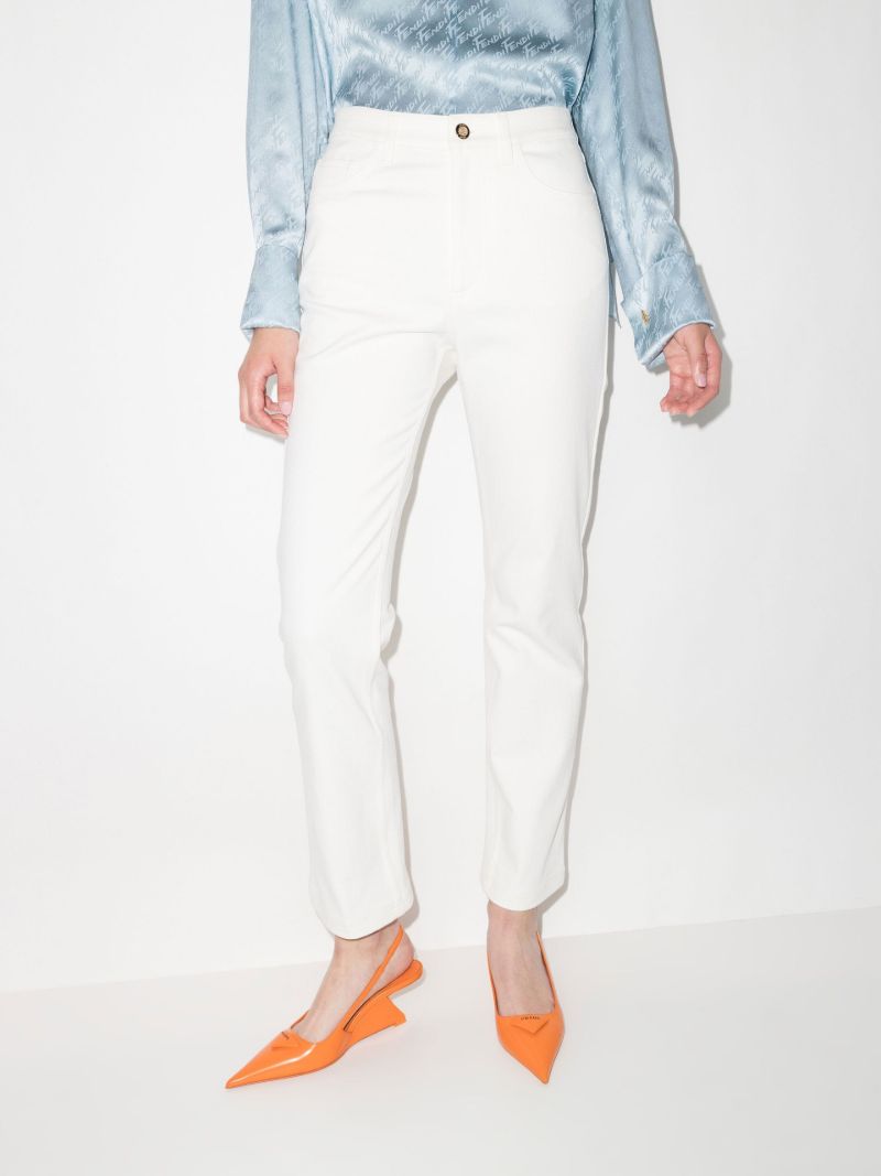 Logo Embossed Slim Leg Jeans