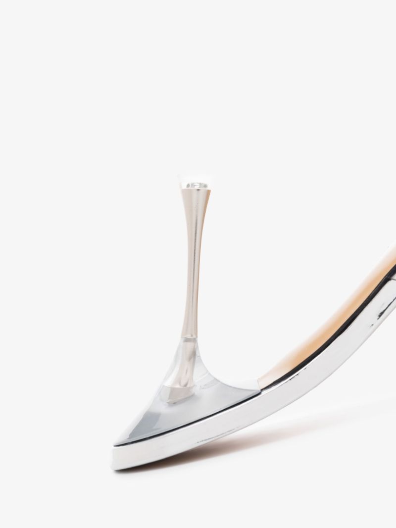 Clear Double Bow 95 Pvc Mules