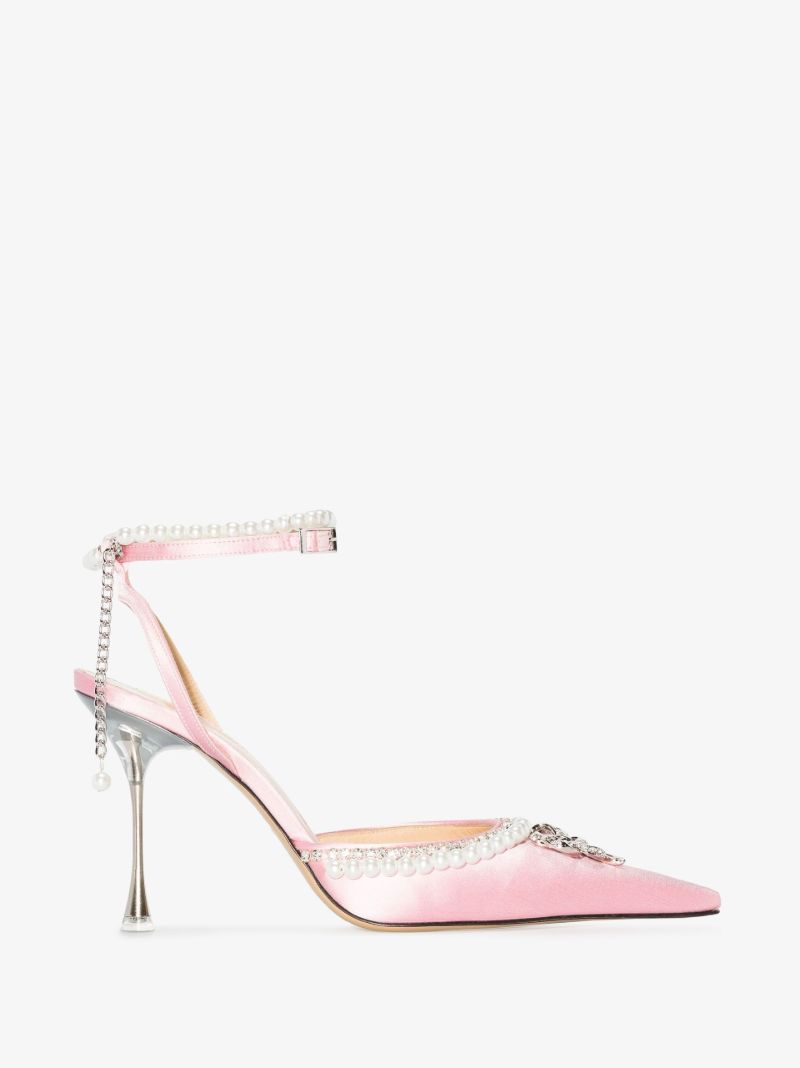 Pink Sophie 100 Crystal Satin Pumps