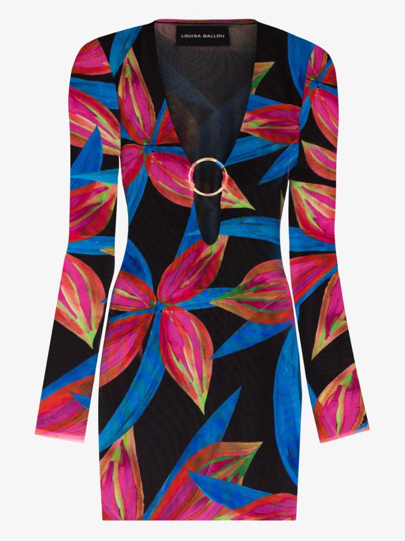 Helios Floral Print Mini Dress