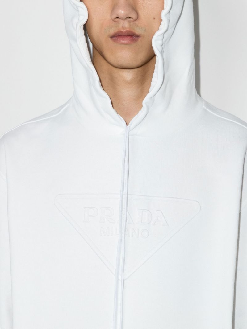 Logo Embossed Cotton Hoodie