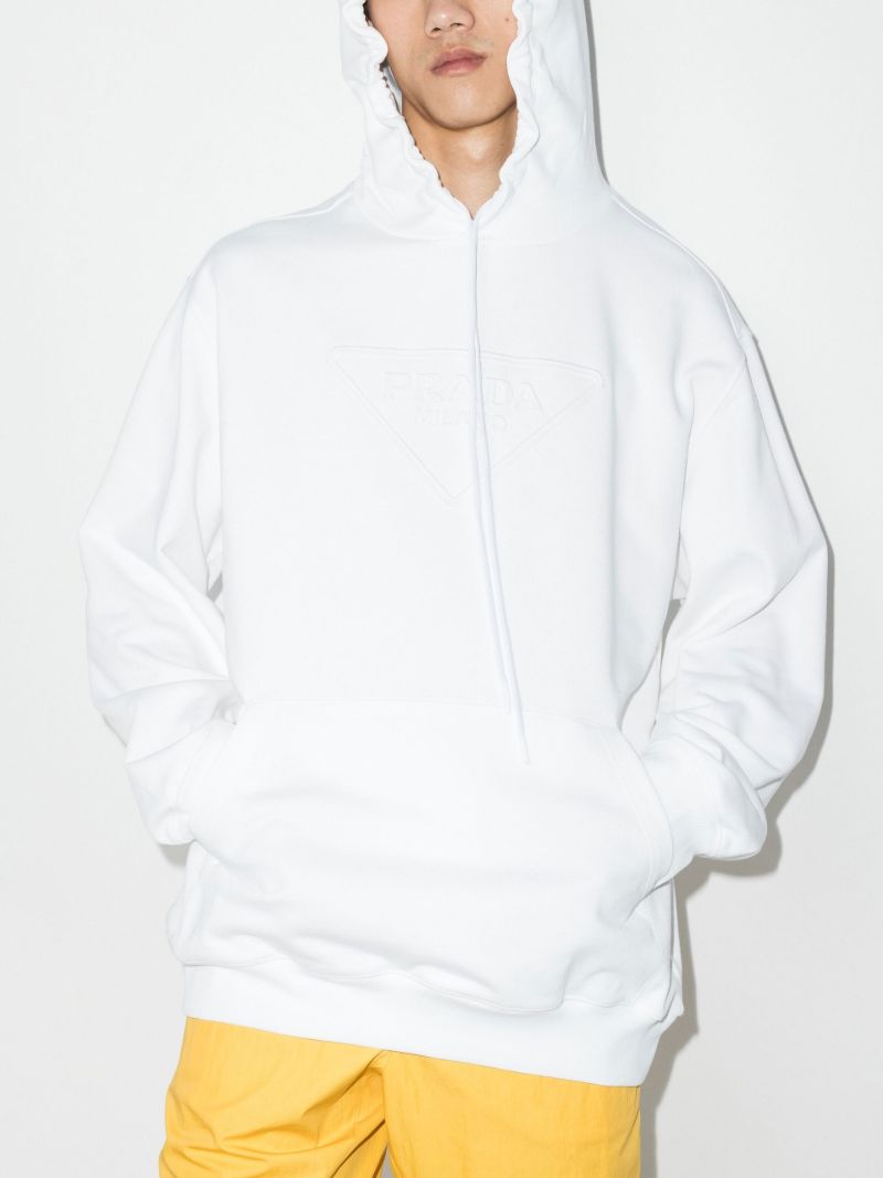 Logo Embossed Cotton Hoodie