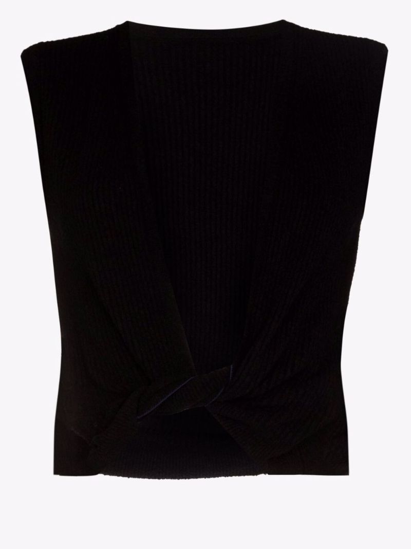 Black Le Haut NouÃ_x0083_Â© Knotted Top