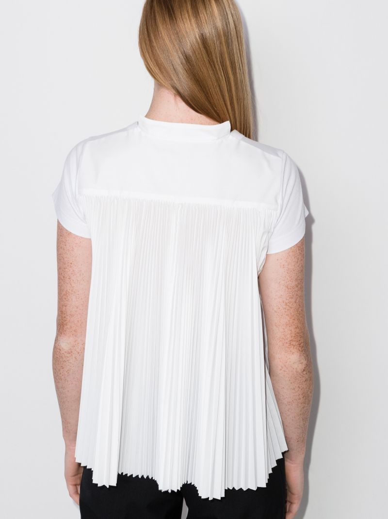 Pleated Back Cotton T-shirt