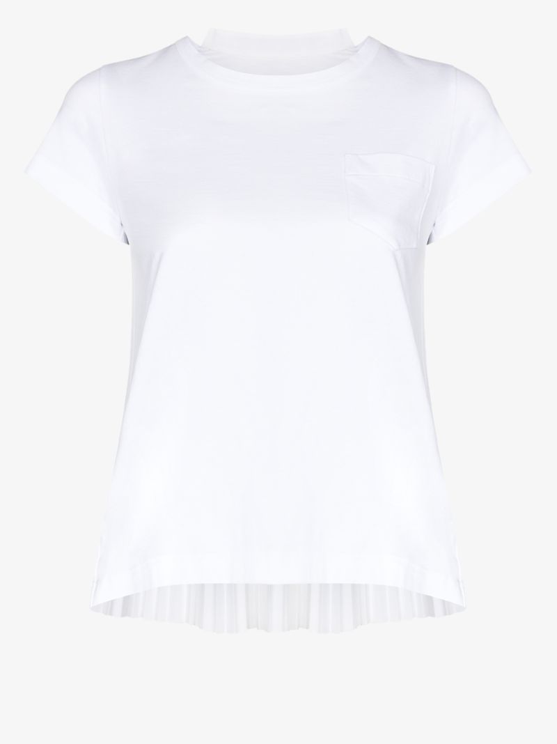 Pleated Back Cotton T-shirt