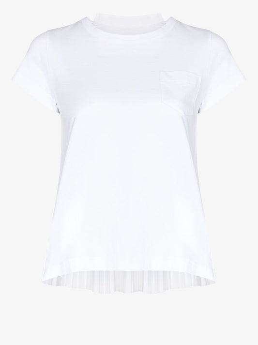 Pleated Back Cotton T-shirt