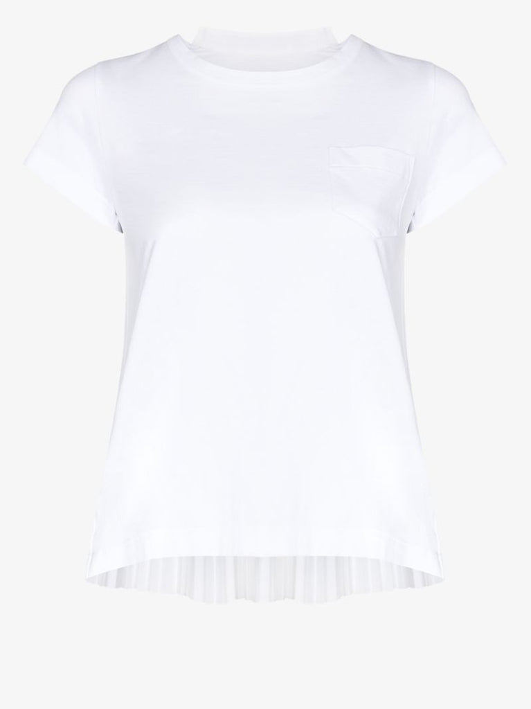 Pleated Back Cotton T-shirt
