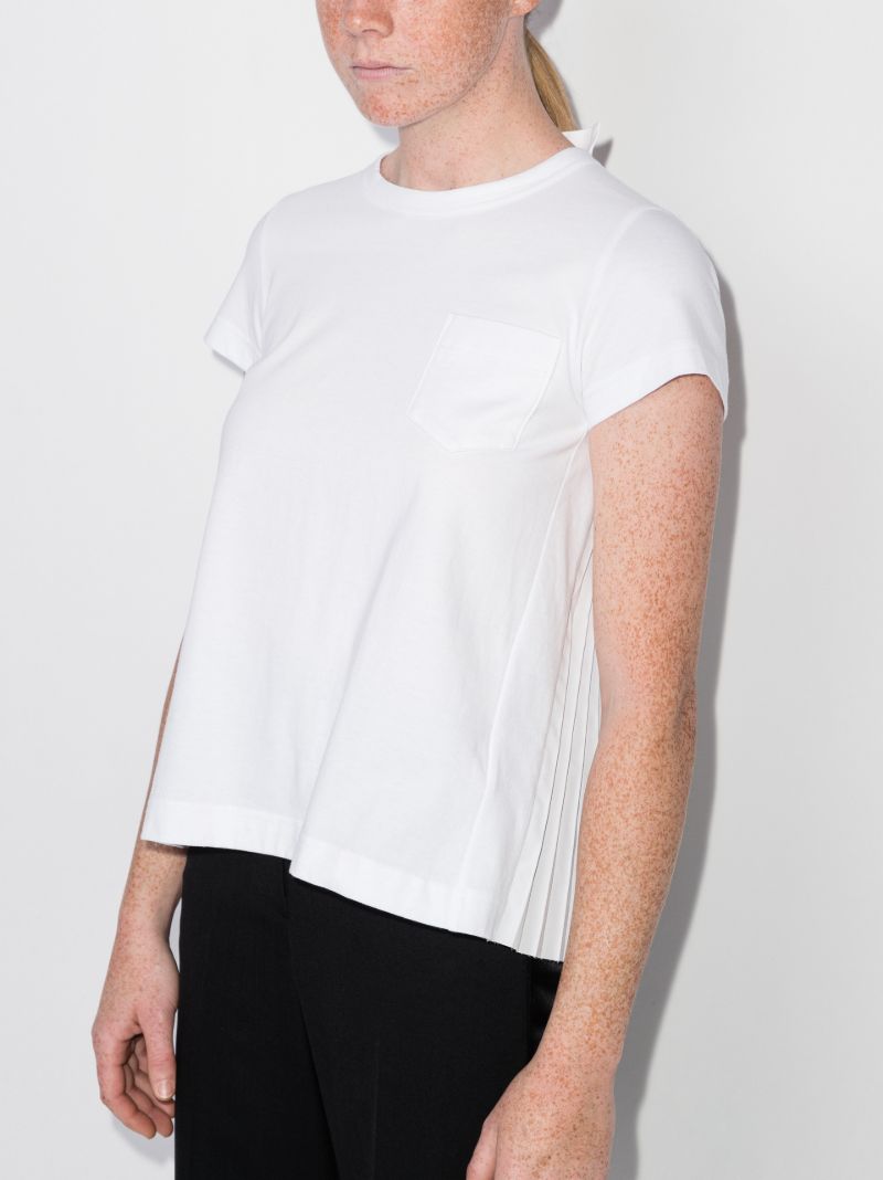 Pleated Back Cotton T-shirt