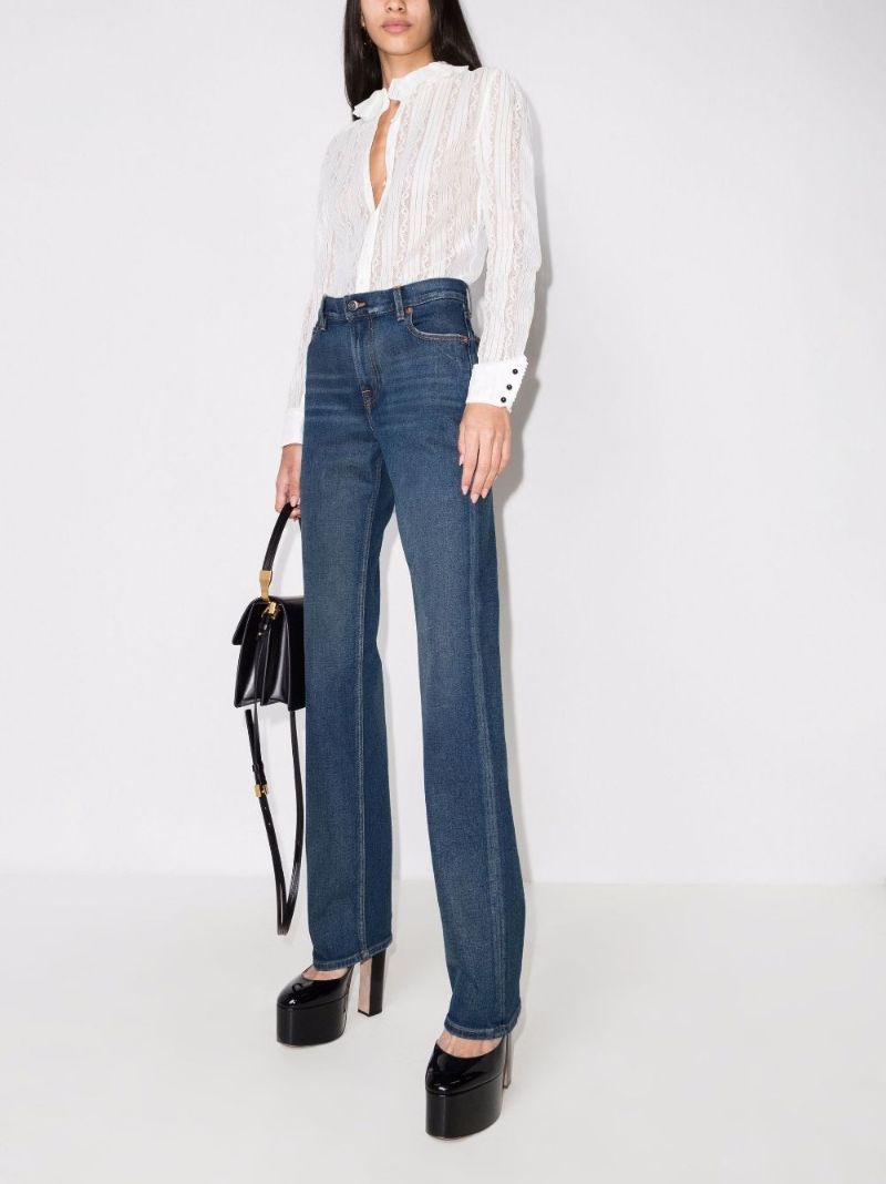 Blue Straight Leg Jeans