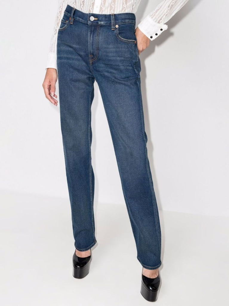Blue Straight Leg Jeans
