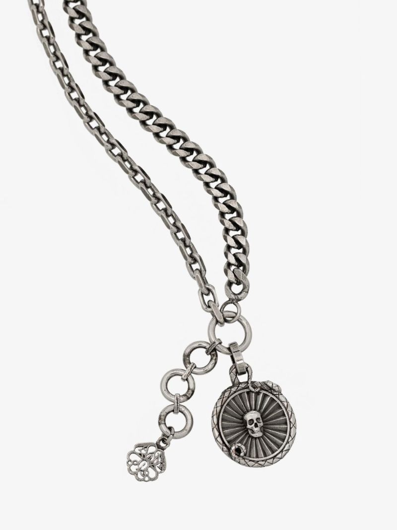 Silver Tone Snake Medallion Bracelet
