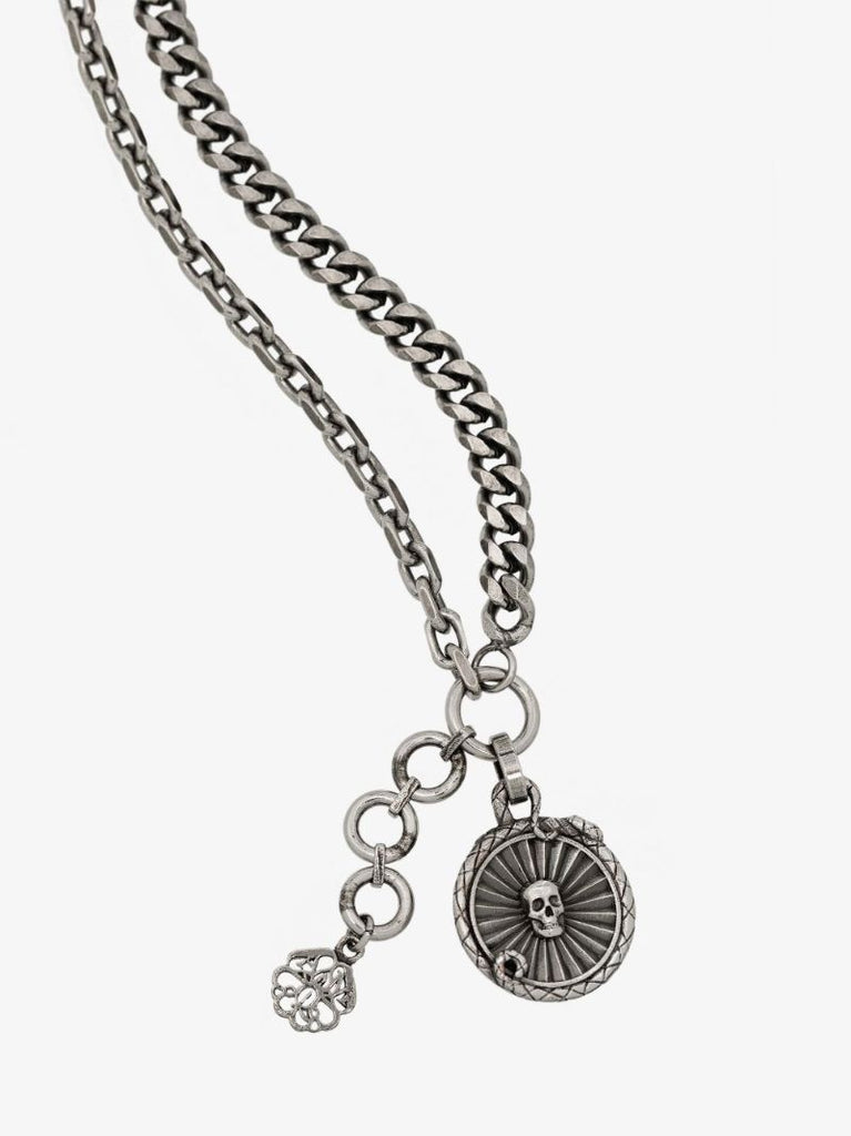 Silver Tone Snake Medallion Bracelet