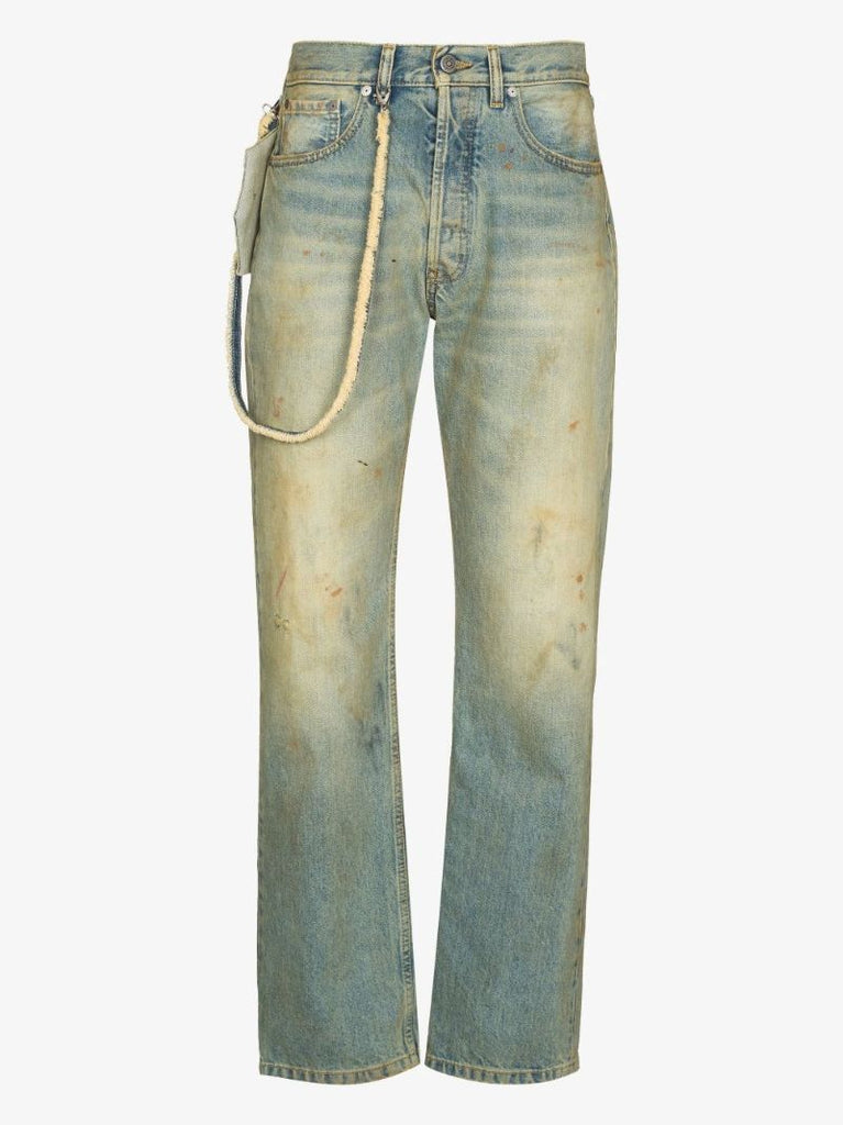 Acid Wash Straight Leg Jeans
