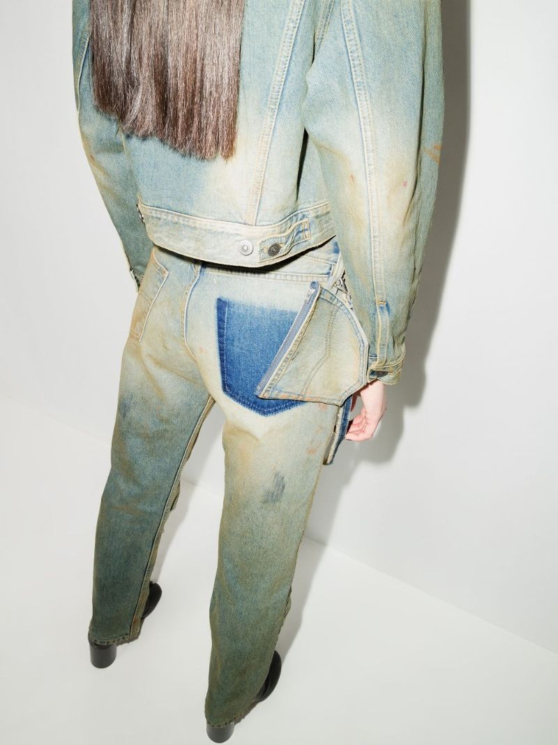 Acid Wash Straight Leg Jeans