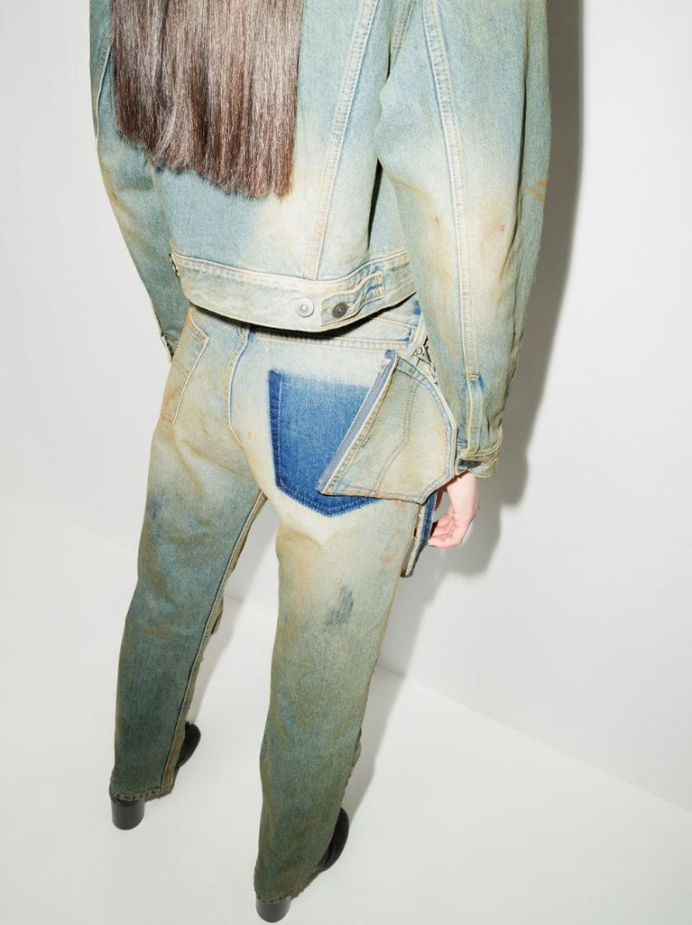 Acid Wash Straight Leg Jeans