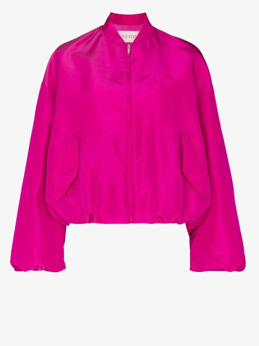 Padded Silk Bomber Jacket
