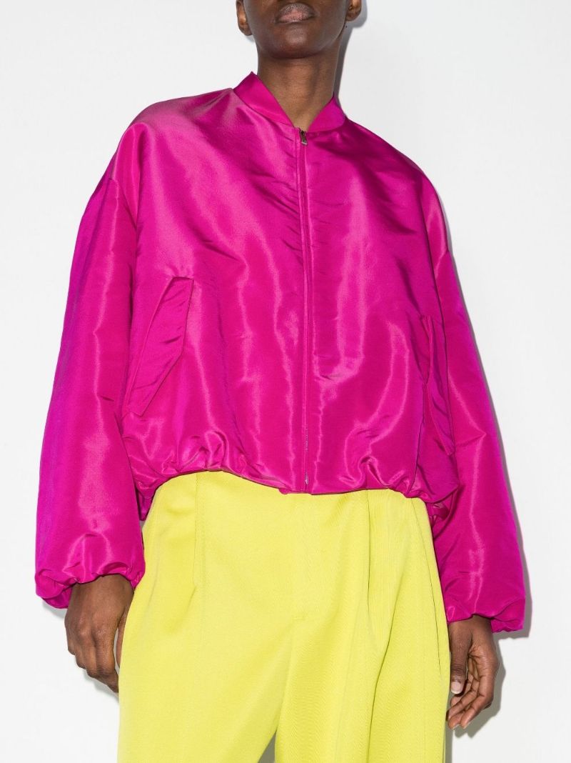 Padded Silk Bomber Jacket