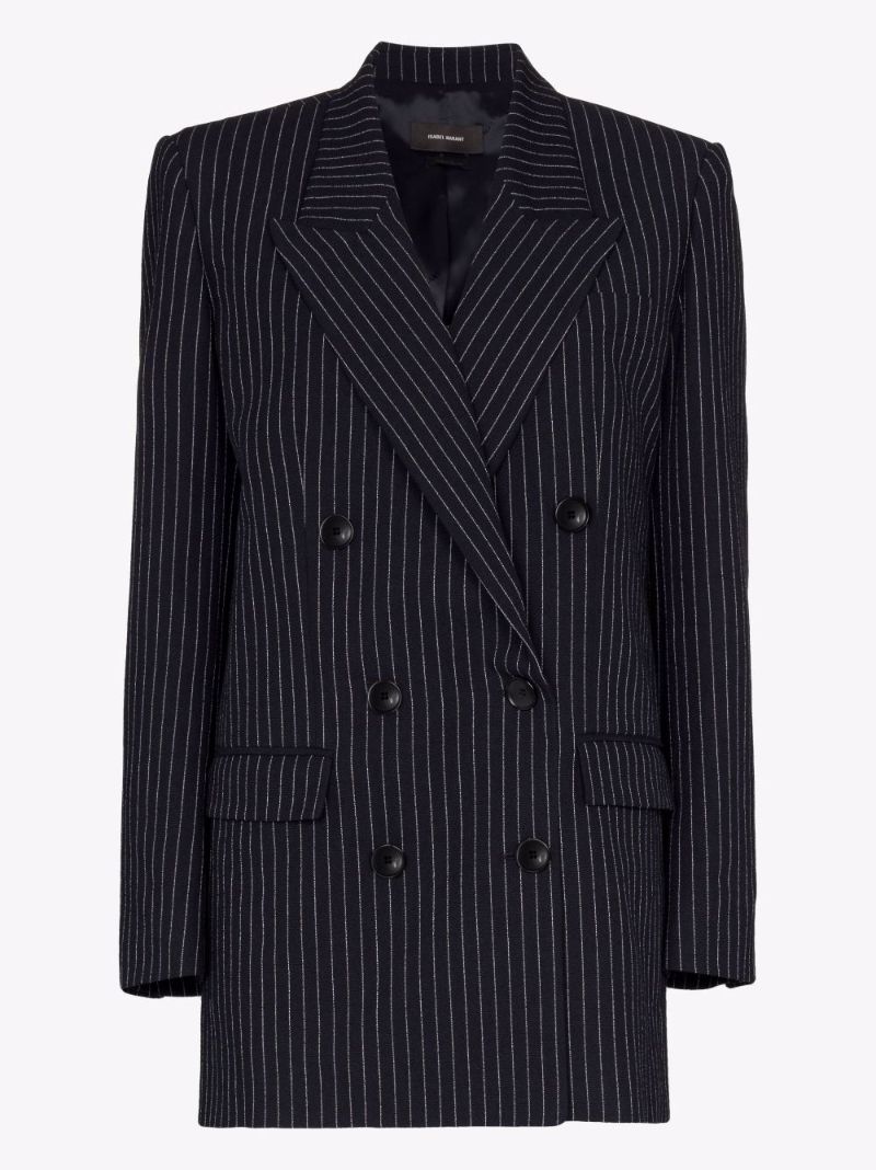 Pinstripe Double-breasted Blazer