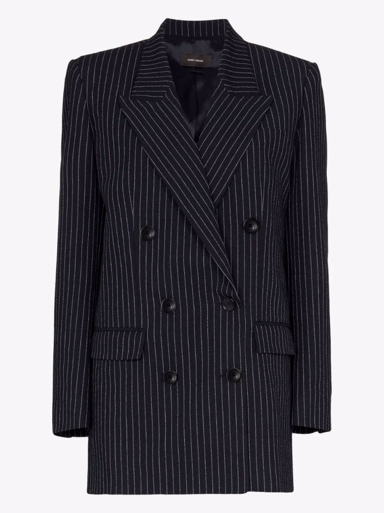 Pinstripe Double-breasted Blazer