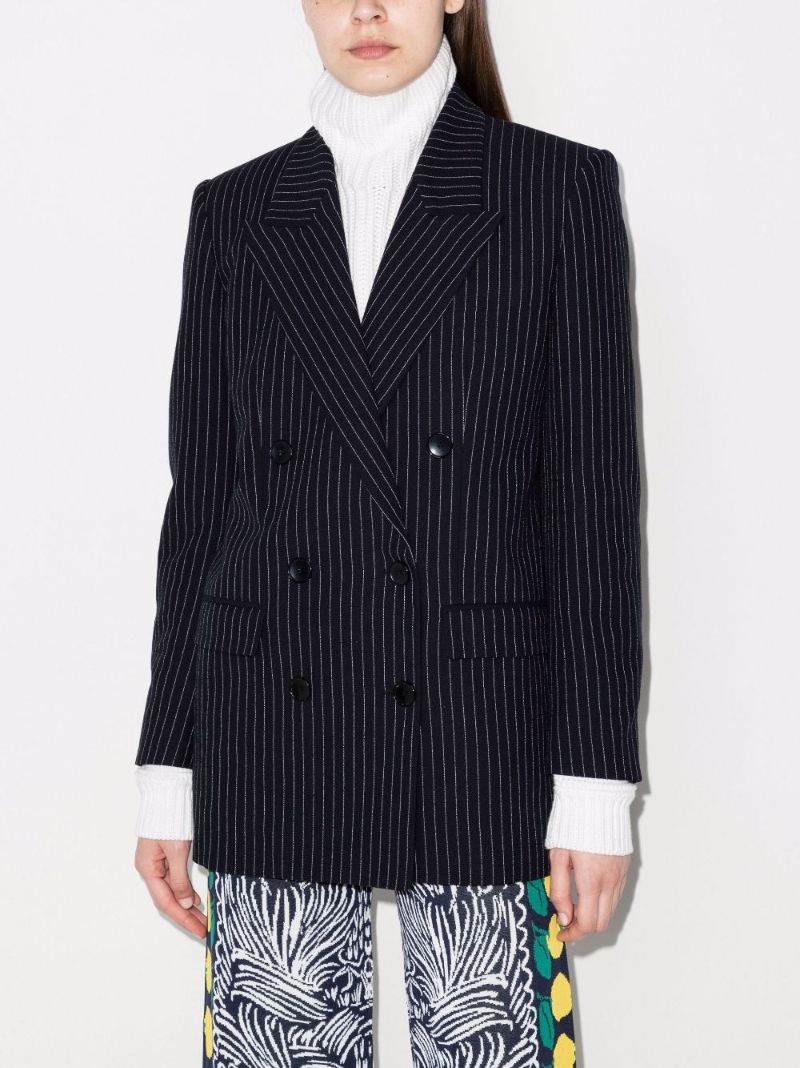 Pinstripe Double-breasted Blazer