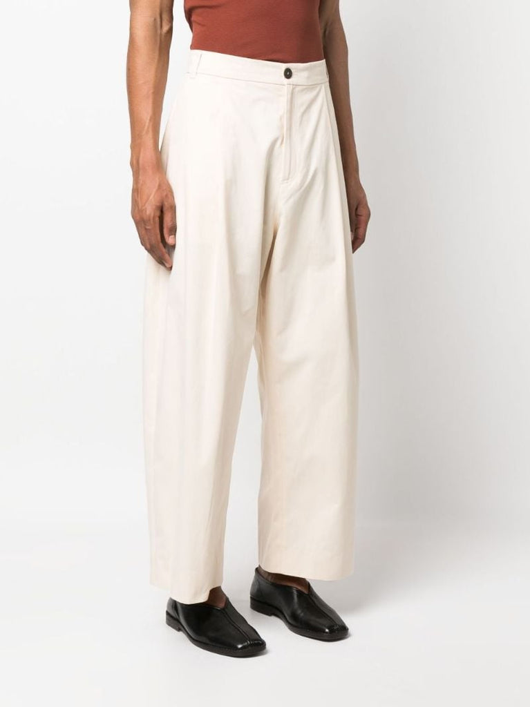 White Acuna Cotton Wide-leg Trousers