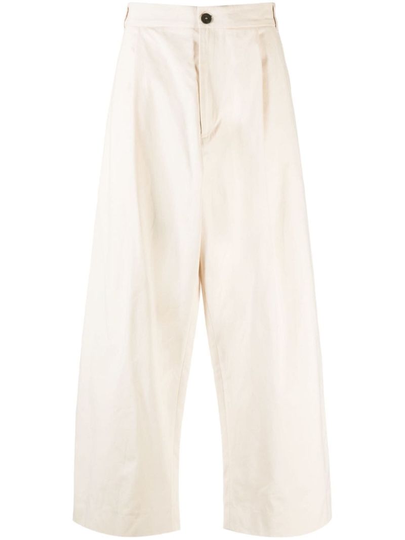 White Acuna Cotton Wide-leg Trousers