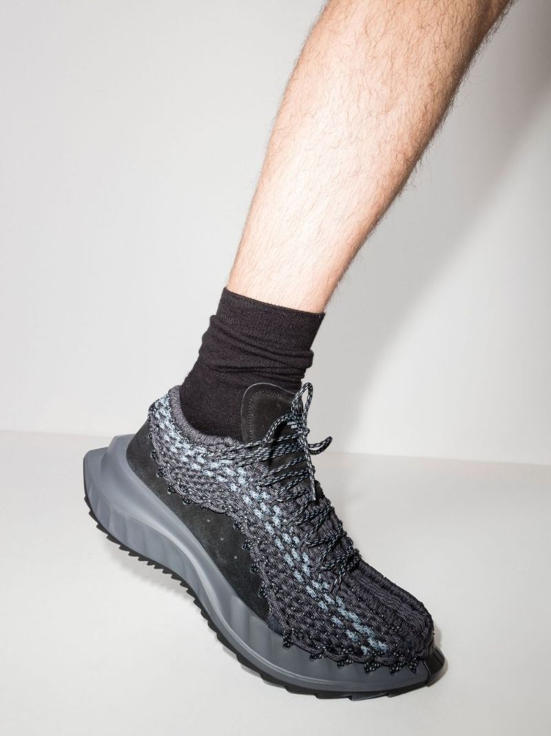 Grey Outdoor Crochet Low Top Sneakers