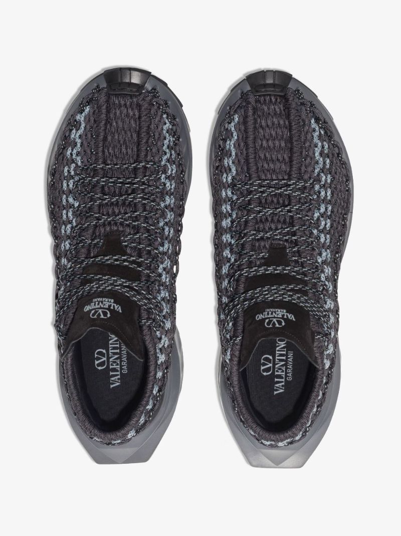 Grey Outdoor Crochet Low Top Sneakers
