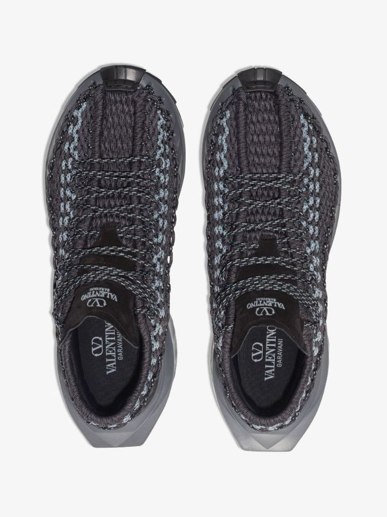 Grey Outdoor Crochet Low Top Sneakers