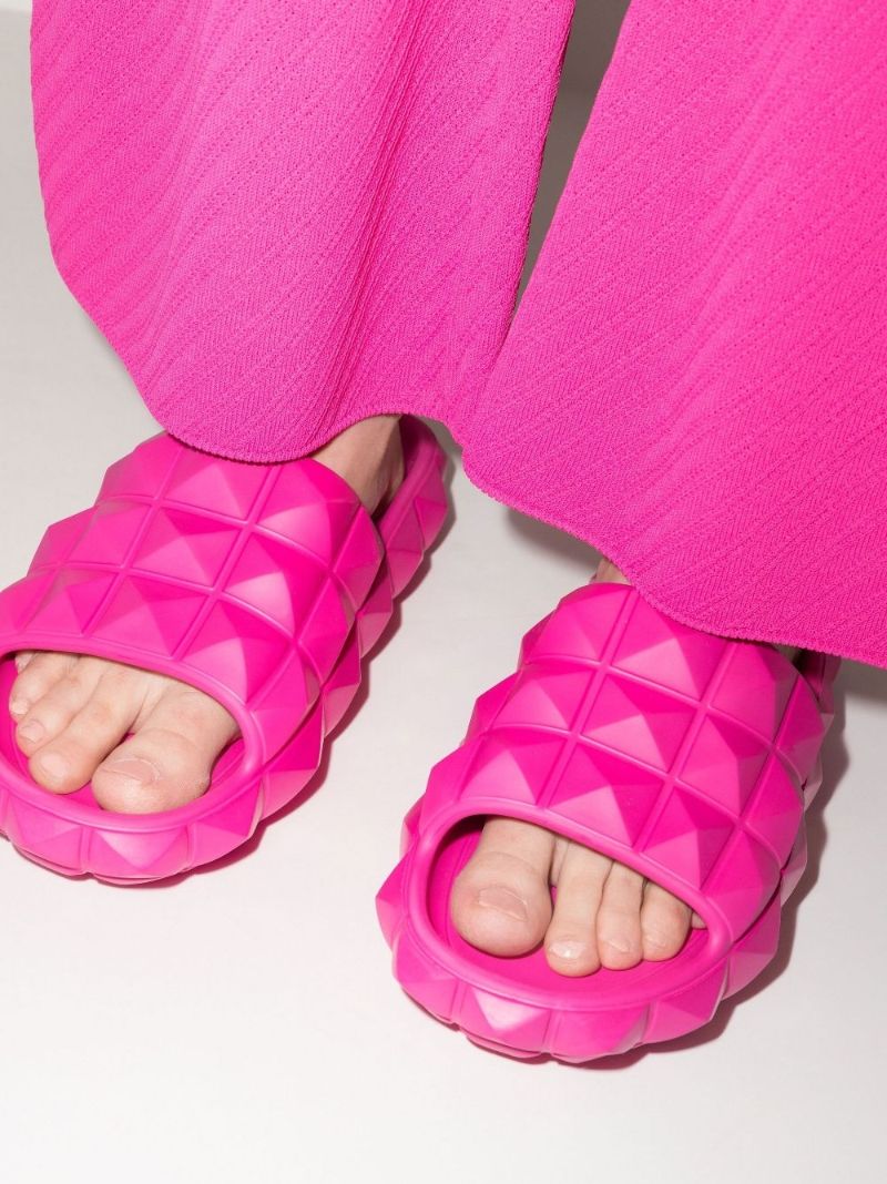 Pink Roman Stud Rubber Slides