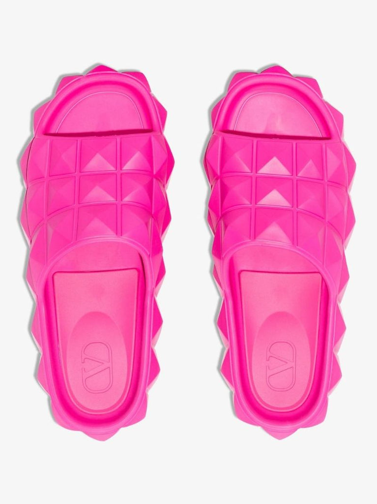 Pink Roman Stud Rubber Slides