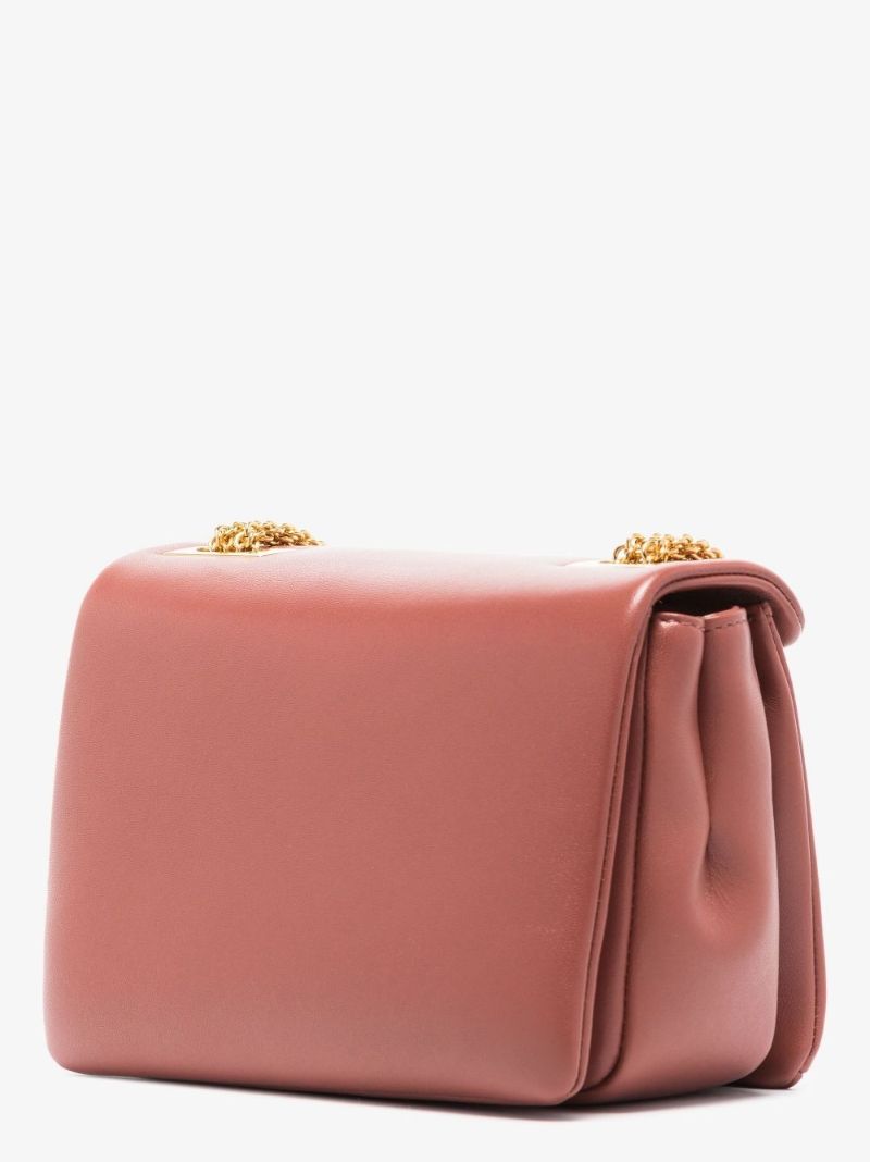 Brown One Stud Leather Shoulder Bag
