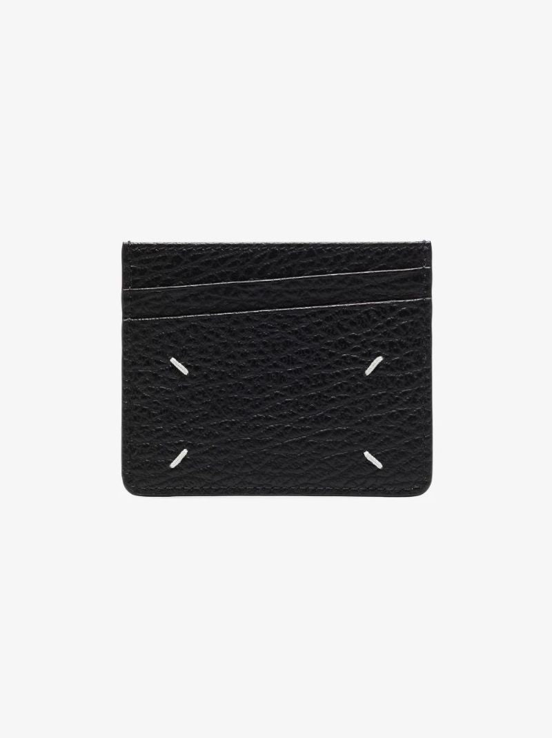 Black Four-stitch Leather Card Holder