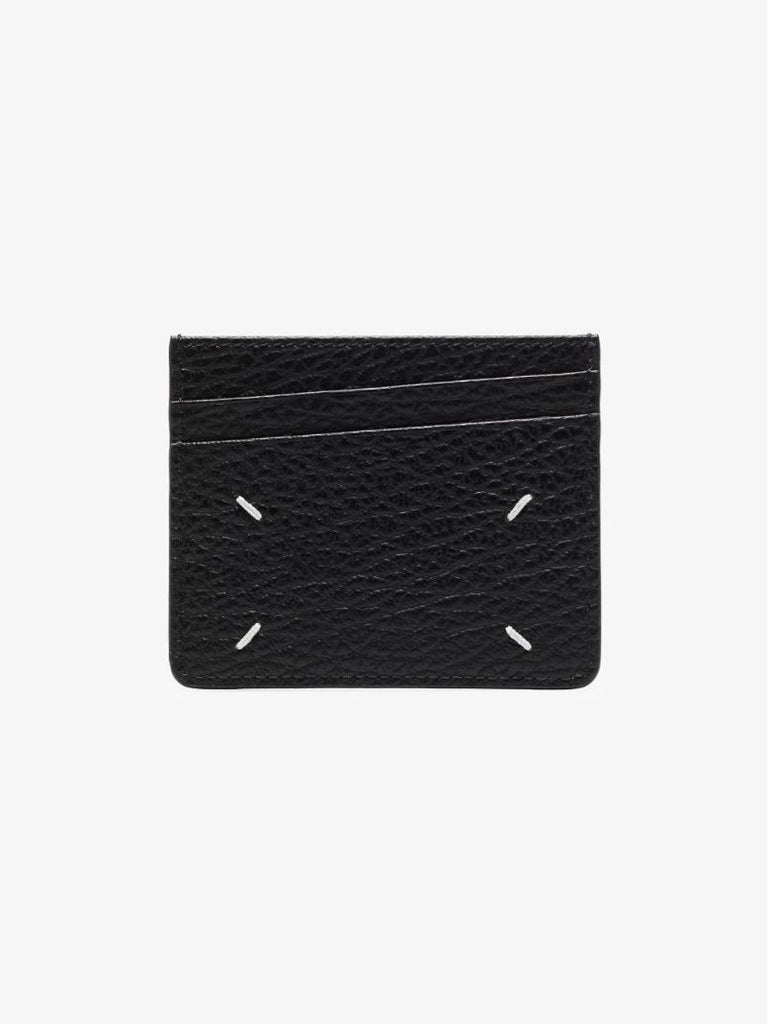 Black Four-stitch Leather Card Holder