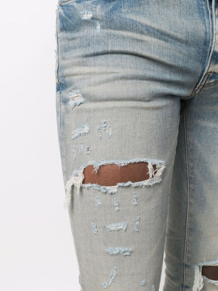 Blue Distressed Skinny Jeans